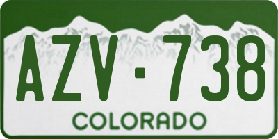 CO license plate AZV738