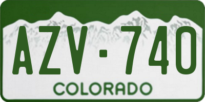 CO license plate AZV740