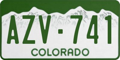 CO license plate AZV741