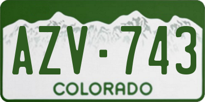 CO license plate AZV743