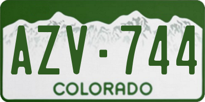 CO license plate AZV744