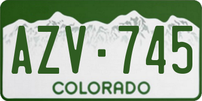 CO license plate AZV745