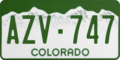 CO license plate AZV747