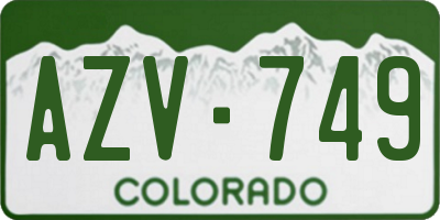 CO license plate AZV749