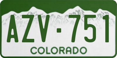 CO license plate AZV751