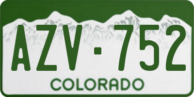 CO license plate AZV752