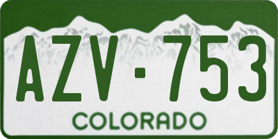 CO license plate AZV753