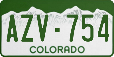 CO license plate AZV754