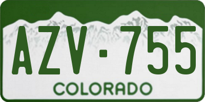 CO license plate AZV755