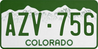 CO license plate AZV756