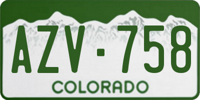 CO license plate AZV758