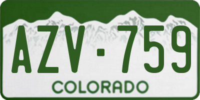 CO license plate AZV759