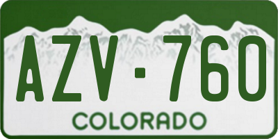 CO license plate AZV760