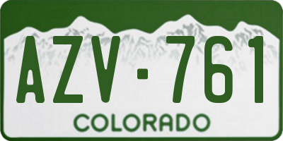 CO license plate AZV761