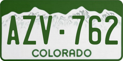 CO license plate AZV762