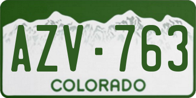 CO license plate AZV763