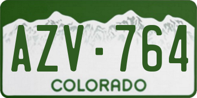 CO license plate AZV764