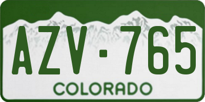 CO license plate AZV765