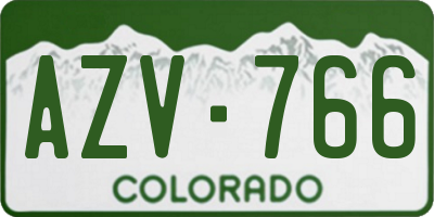 CO license plate AZV766