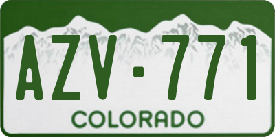 CO license plate AZV771