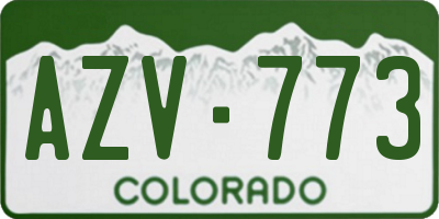 CO license plate AZV773