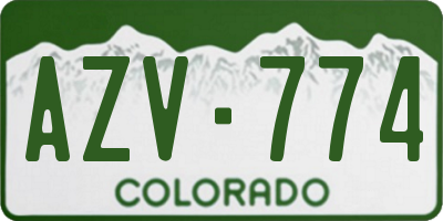 CO license plate AZV774