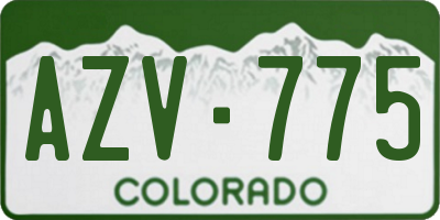 CO license plate AZV775