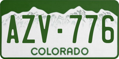 CO license plate AZV776