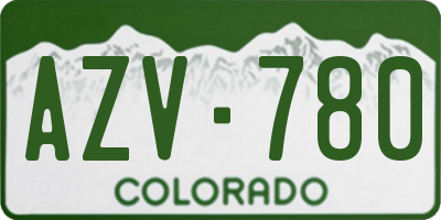 CO license plate AZV780