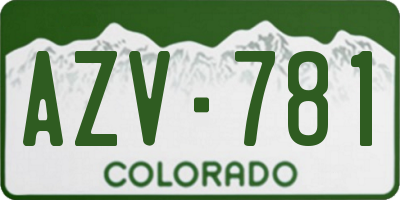 CO license plate AZV781