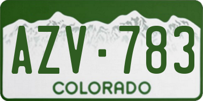 CO license plate AZV783