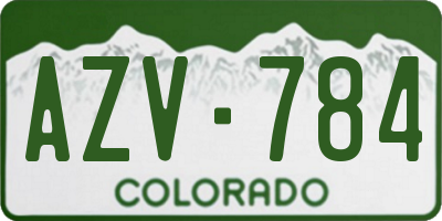 CO license plate AZV784