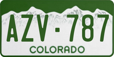 CO license plate AZV787