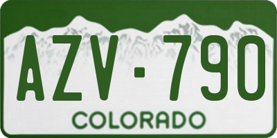 CO license plate AZV790