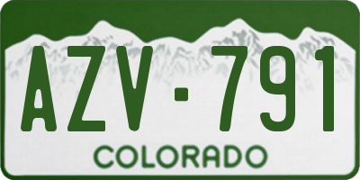 CO license plate AZV791