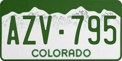 CO license plate AZV795