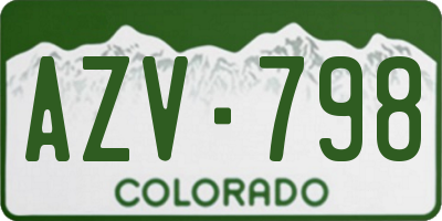 CO license plate AZV798