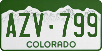 CO license plate AZV799