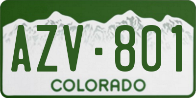 CO license plate AZV801