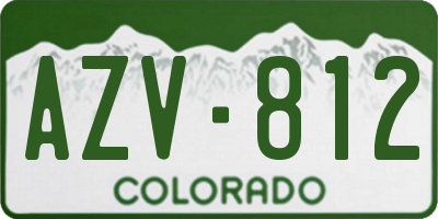 CO license plate AZV812