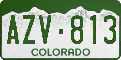 CO license plate AZV813