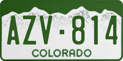 CO license plate AZV814