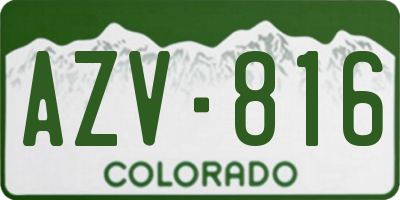 CO license plate AZV816