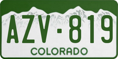 CO license plate AZV819