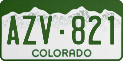 CO license plate AZV821