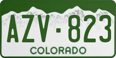 CO license plate AZV823