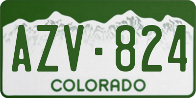 CO license plate AZV824