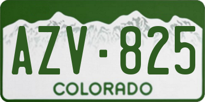 CO license plate AZV825