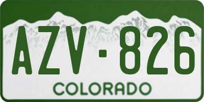 CO license plate AZV826