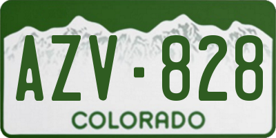 CO license plate AZV828